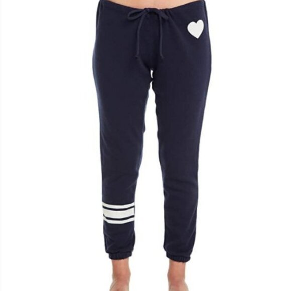 Chaser Heart Stripe Band Joggers Blueberry Size L - Picture 1 of 3